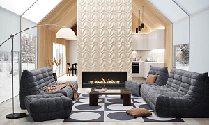 Серый диван ДеФранс в гостиную, бескаркасный эргономичный, держит форму, любого цвета